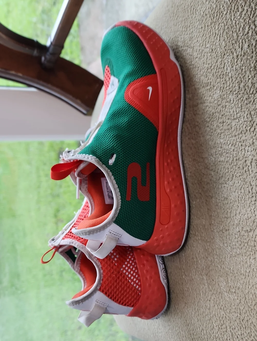 Nike PG 4 By You Custom Orange Green Paul George CQ7339-991 Basketball Item#1022